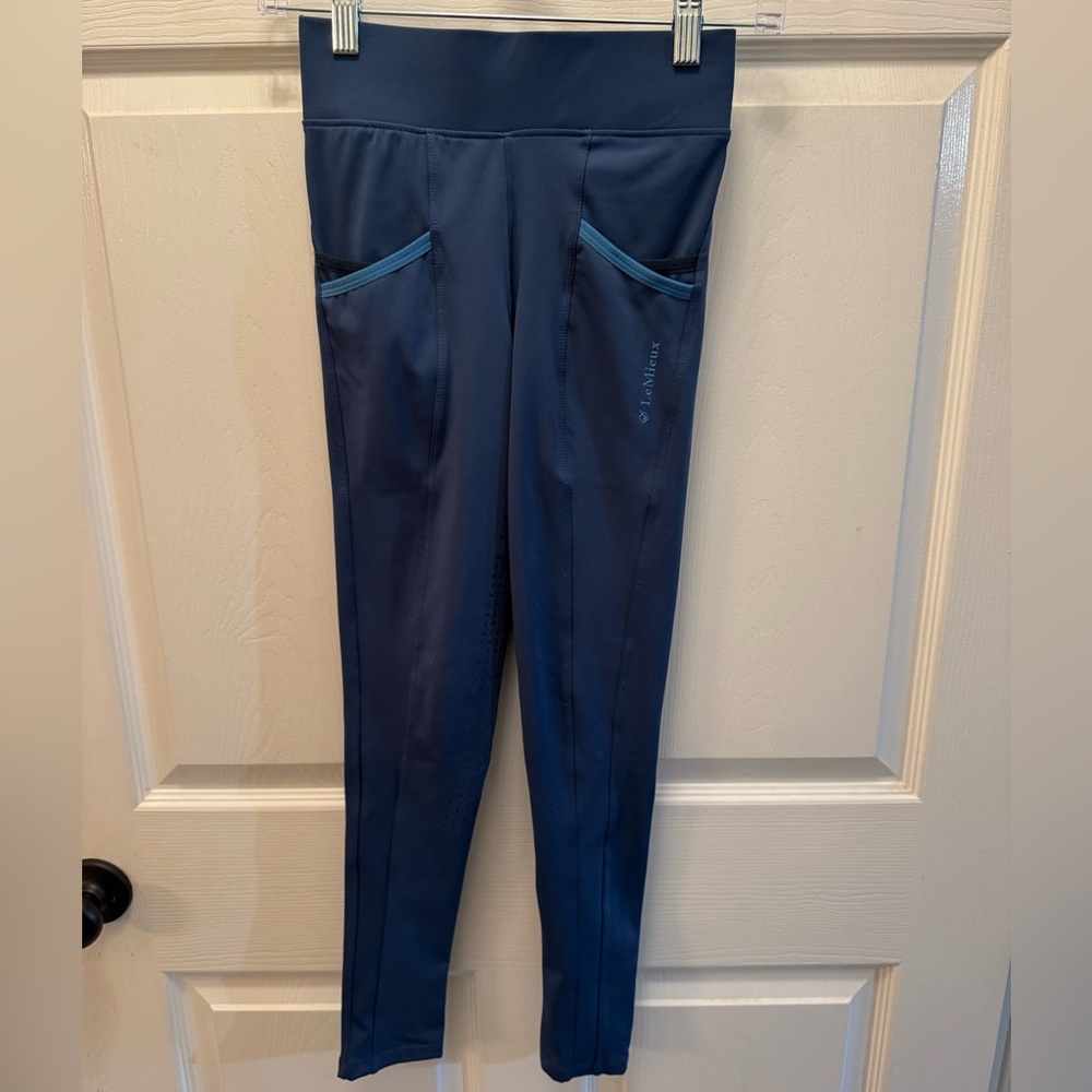 LeMieux Young Rider Riding Tights. Full Seat. Size 13-14. Atlantic.